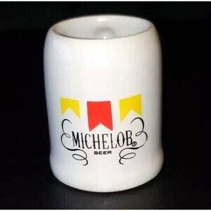 MICHELOB BEER Mini Stein Mug Stoneware Shot Glass Rare Collectible